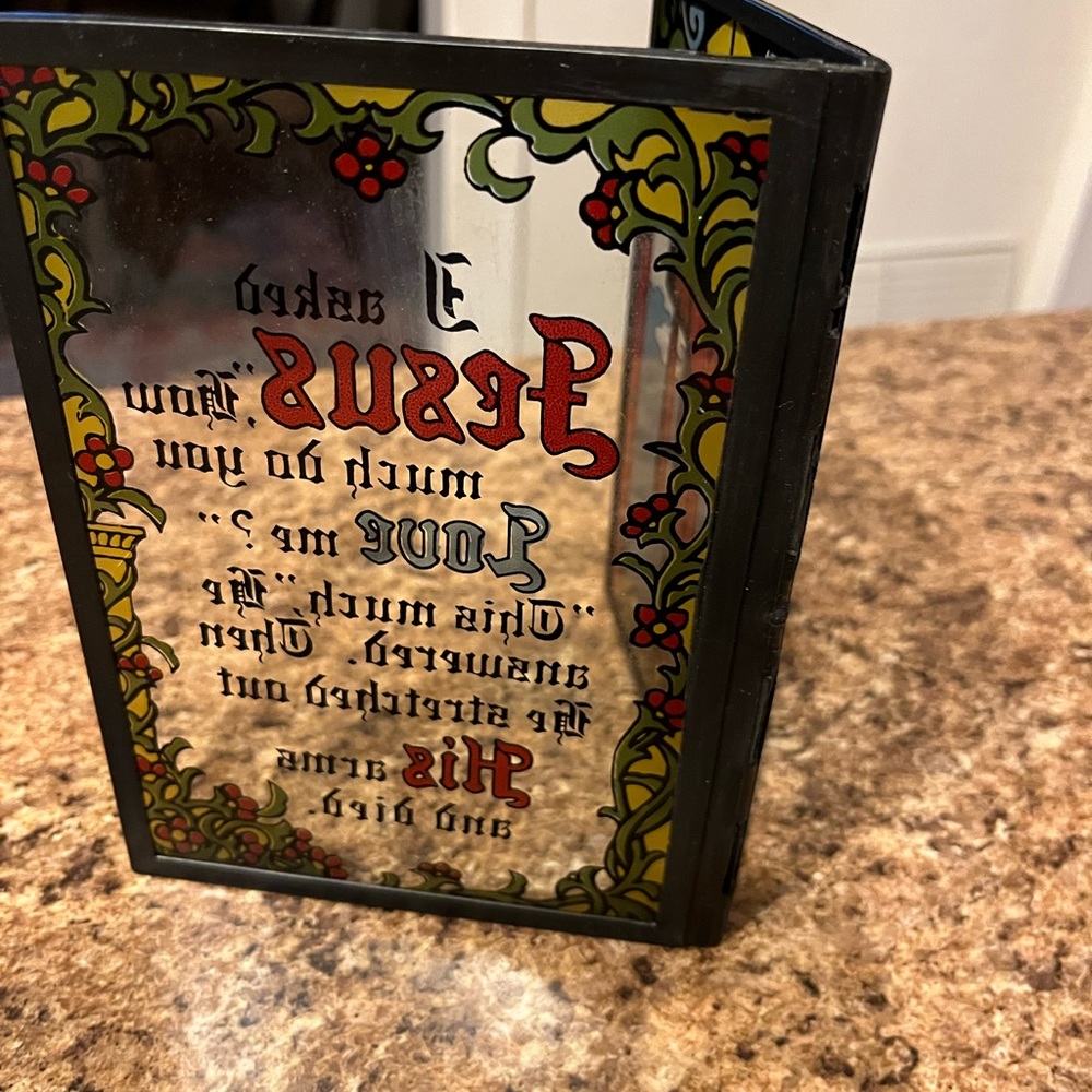 Stained M-Glass Cross “I asked Jesus….” - Picture 6 of 10